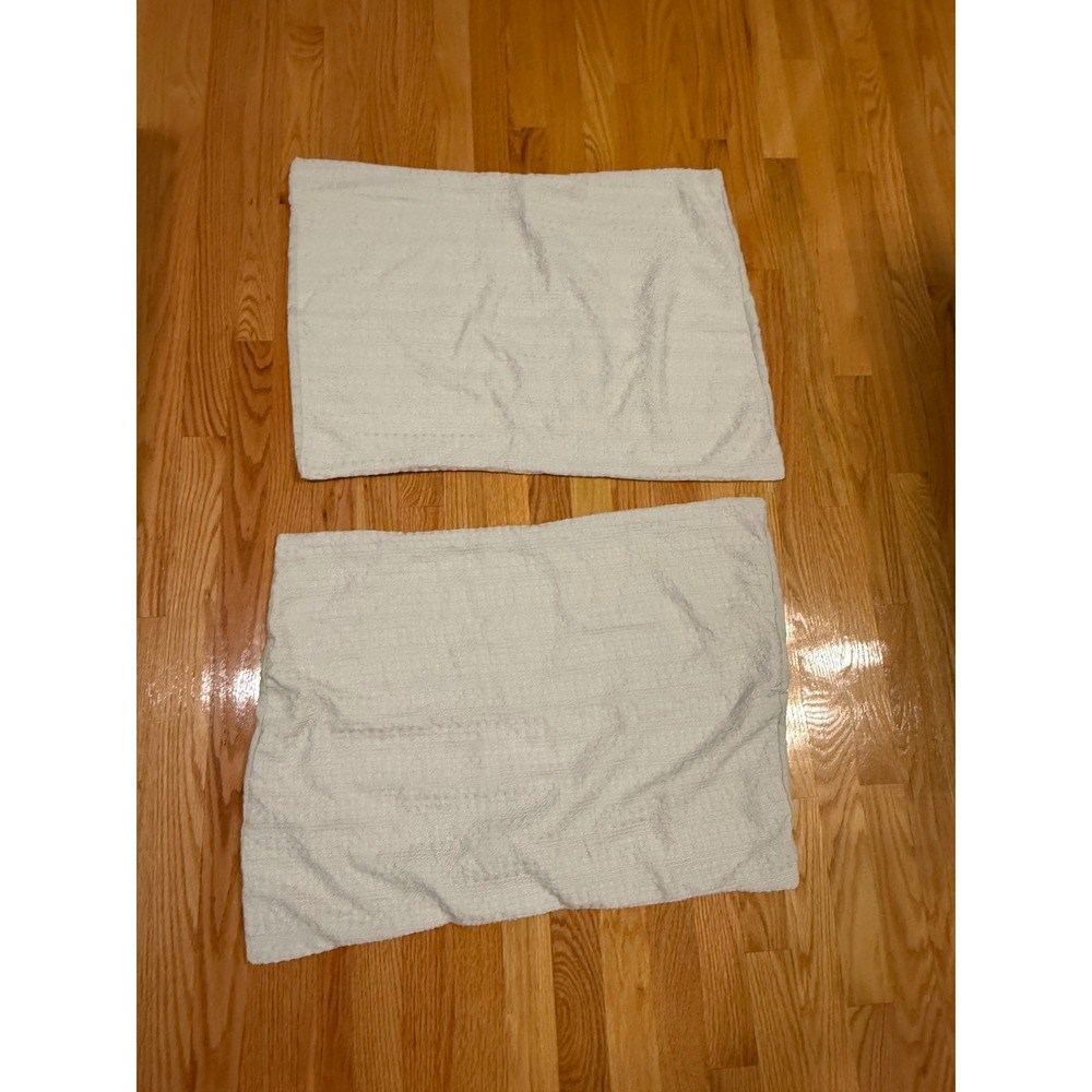 ienjoy Home Standard Pillow Shams Set of 2 Cream Textured Microfiber Bedding